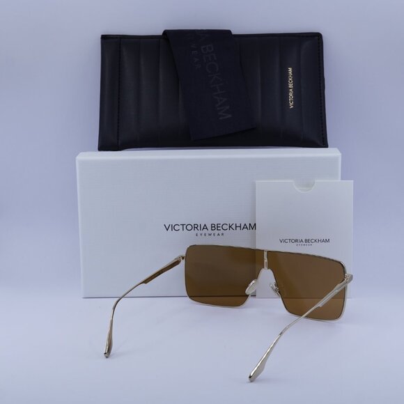 Victoria Beckham VB238S 723 Shield Sunglasses – Gold/Caramel - Picture 10 of 10